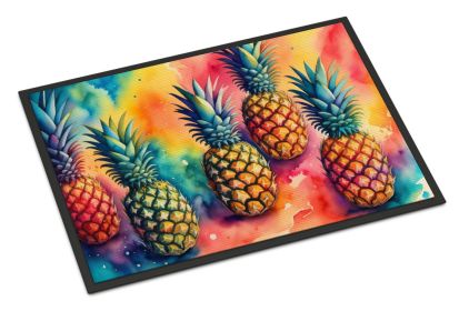 NEW Colorful Pineapples Doormat Front Door Mat Indoor Outdoor Rugs for Entryway, Non Slip Washable Low Pile, 18H X 27W