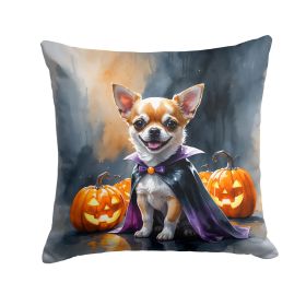 Chihuahua Puppy Halloween Throw Pillow Machine Washable, Indoor Outdoor Decorative Pillow for Couch, Bed or Patio, 18Hx18W