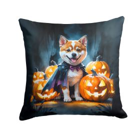 Akita Puppy Halloween Throw Pillow Machine Washable, Indoor Outdoor Decorative Pillow for Couch, Bed or Patio, 18Hx18W