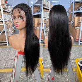 200 Density 13x4 Hd Lace Front Wigs For American Black Women Human Hair Wigs Wholesale (Option: Black-16Inches-13X4CM)